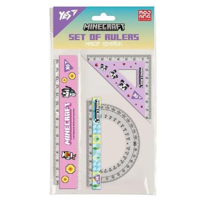 Набір лінійок Yes (3 предмети) "Minecraft.Spring", лінійка 15 см Набір лінійок Yes (3 предмети) "Minecraft.Spring", лінійка 15 см