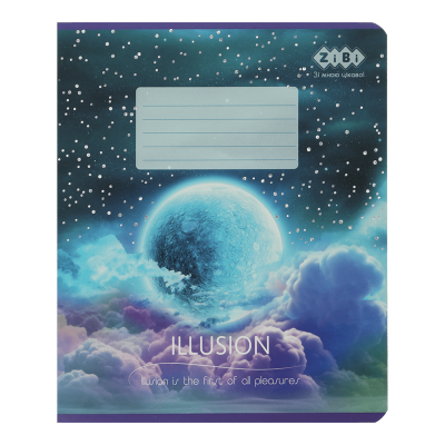 Зошит учнівський шкільний CLOUDS, 36арк., клітинка, бузково-лавандовий, KIDS LINE