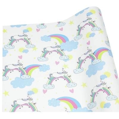 Подарунковий папір Єдиноріг на веселці 1м*70см Подарунковий папір Єдиноріг на веселці 1м*70см