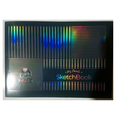 Скетчбук клеєний А4 28арк, м'як.обкл, біл.блок 250г, 1В2055, Смужки,1/20