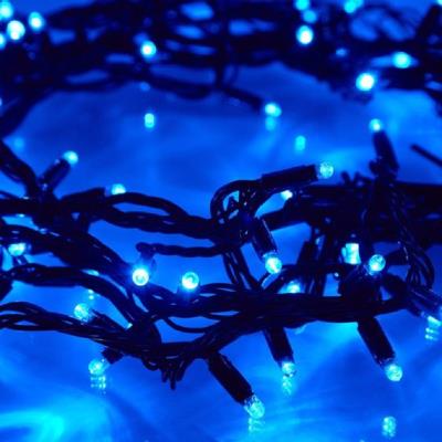 Вулична 100 LED, 10м, чорний каучук 3,3мм, синій+FLASH Вулична 100 LED, 10м, чорний каучук 3,3мм, синій+FLASH