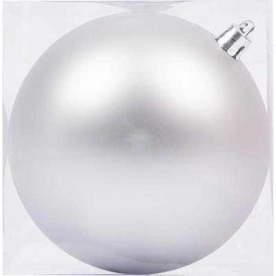 Новорічна куля Novogod'ko, пластик, 10 cм, срібло, матова Новорічна куля Novogod'ko, пластик, 10 cм, срібло, матова