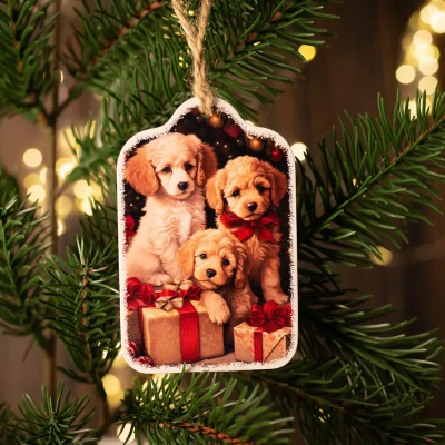 lfd0146 Листівка "Песики з подарунками"