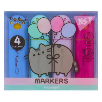 Маркер текстовий Yes "Pusheen" в наборі, 4 шт.
