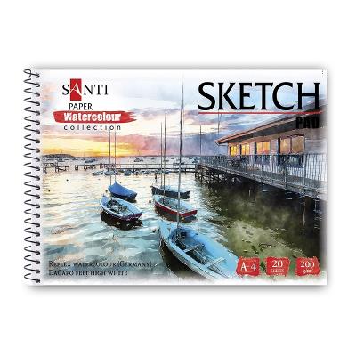 Альбом для акварелі SANTI "City", А4, "Paper Watercolour Collection", 20 арк, 200г/м3 Альбом для акварелі SANTI "City", А4, "Paper Watercolour Collection", 20 арк, 200г/м3