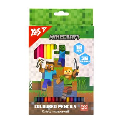 Олівці кольорові Yes 18/36 кол. "Minecraft"