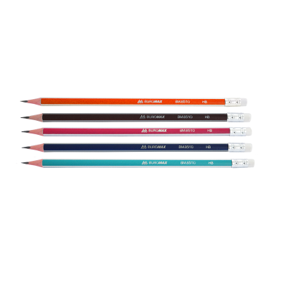 Олівець графітовий НВ, трикутний, асорті, з гумкою, туба, ВМ.8510-100