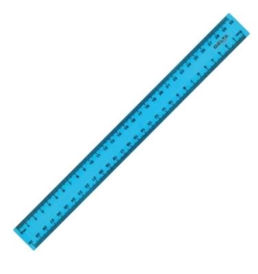 Лінійка пластикова, 30см, блакитна (1/30/1440)