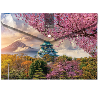 Папка-конверт А4 непрозора на кнопці з друком Optima Nature #2, 180 мкм, О35219 Папка-конверт А4 непрозора на кнопці з друком Optima Nature #2, 180 мкм, О35219