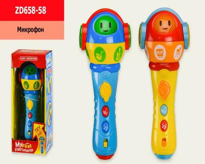 Мікрофон арт. ZD658-58 (72шт/2) батар., 2 види миксв короб. 22*11*9см Мікрофон арт. ZD658-58 (72шт/2) батар., 2 види миксв короб. 22*11*9см