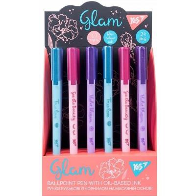 Ручка YES масляна «Glam», 0,7мм, синя