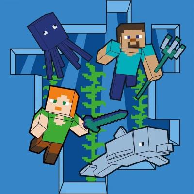 Картина за номерами SANTI "Майнкрафт. Стів та Алекс у підводному світі", 25*25см