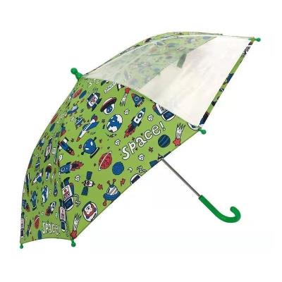 Парасоля дитяча тростина автомат Economix SPACE, прозорий/зелений