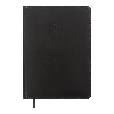 Щоденник датов. 2026 BRAVO, A5, чорний, штуч. шкіра/поролон