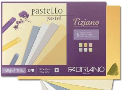 Cклейка для пастелі Tiziano A4 (21х29,7см), 160г/м2, 30л, теплі кольори, Fabriano