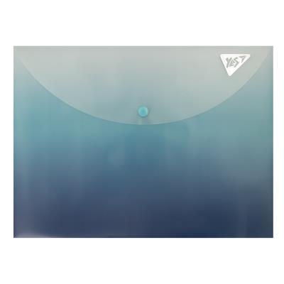 Папка-конверт YES А4 на кнопці "Fusion", синьо-блакитна
