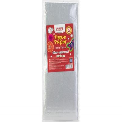 Папір тішью, 20г/м, 5 аркушів ширина 50 см, довжина 70 см, сріблястий MX62635 (1/5) Папір тішью, 20г/м, 5 аркушів ширина 50 см, довжина 70 см, сріблястий MX62635 (1/5)