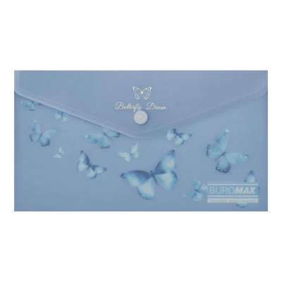 Папка-конверт на кнопці ARABESKI, DL, матовий напівпрозорий пластик, синій електрик