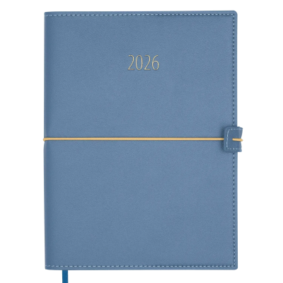 Щоденник датов. 2026 PANDORA, A5, синій, штуч.шкіра