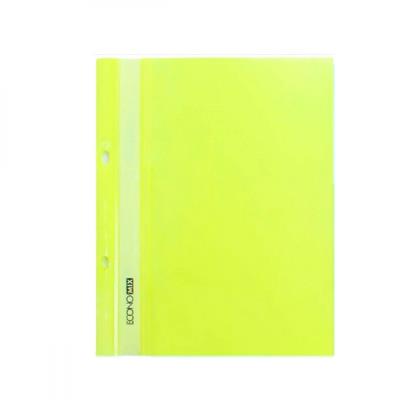 Папка-швидкозшивач А5 Economix з перфорацією, фактура "глянець", паст.жовта