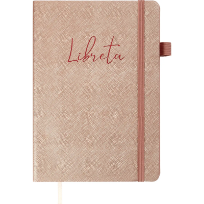 Блокнот діловий LIBRETA А5, 96л, клітинка, обкладинка штучна шкіра, бежевий