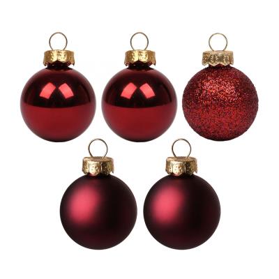 Набір новорічних куль Yes! Fun пластик 6см 5 шт/уп бордо