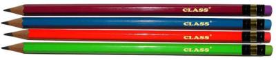 Карандаш графитный Class, 119, Neon, НВ, с резинкой, цвета в ассортименте (1/100/400/2400)