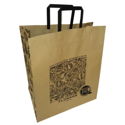 Пакет паперовий з ручками бурий 320х150х380