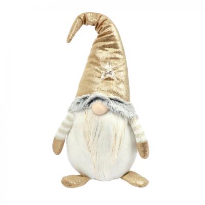Новорічна м'яка іграшка Novogod'ko "Гном" у золотому ковпаку, 44см, LED зірка