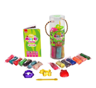 Набір тіста для ліпки 71801 (укр) Містер тісто 14 кольорів, у блістері 7-20см Набір тіста для ліпки 71801 (укр) Містер тісто 14 кольорів, у блістері 7-20см