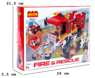 Конструктор "Пожежники" (178 елм.) Пожежна станція (мала) / COGO