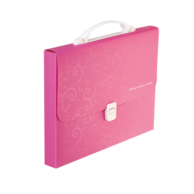 Портфель пластиковий A4/35мм, BAROCCO, розовий