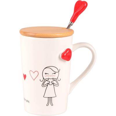 Чашка LED LOVE IS D 360 мл/ з бамбук.кришк.та ложк.в кор.уп. (B060498)