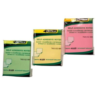 Папір кл., 76х102мм, 100арк, неон мікс 4кол.*25арк., 4-425-21N, 4Office