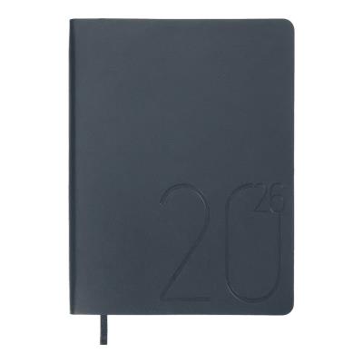 Щоденник датов. 2026 DARK MORANDI, A5, темно-синій, штуч.шкіра
