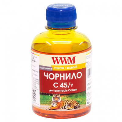 Чорнило WWM для Canon CL-441/CL-446/CLI-451Y 200г Yellow водорозчинне (C45/Y) Чорнило WWM для Canon CL-441/CL-446/CLI-451Y 200г Yellow водорозчинне (C45/Y)