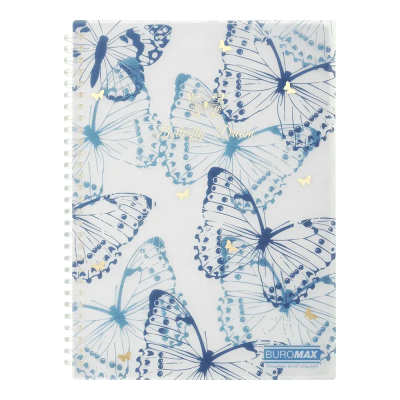 Зошит для записів ARABESKI, B5, 80 арк., клітинка, пластикова обкладинка, синій