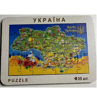 Пазл малий "Карта України лелека" 22x16