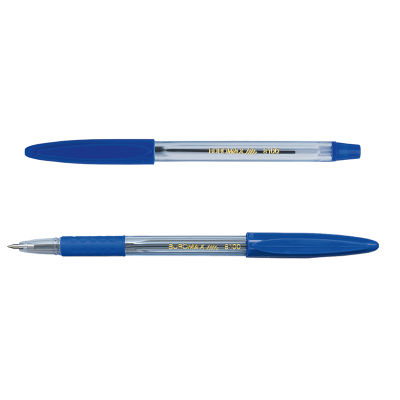 Ручка кулькова CLASSIC GRIP, 0,7 мм, пластиковий корпус, рез.грип, синій (1/50/1000)