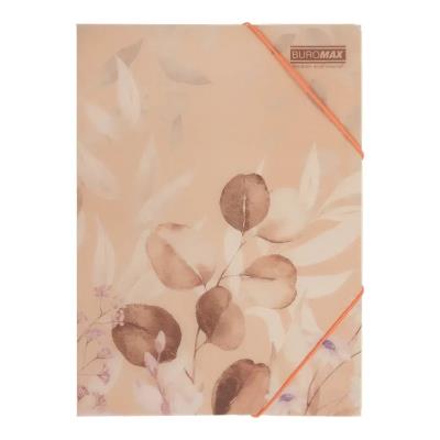 Папка на гумках ARABESKI, А4, матовий напівпрозорий пластик, персиковий