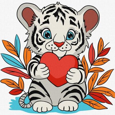 Набір для розпису по номерах для дітей "Чудове тигреня" 25х25 см