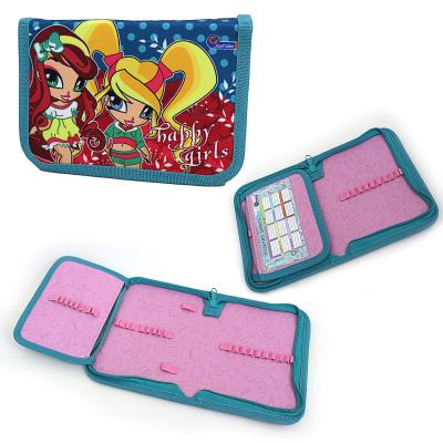Пенал без наповнення, 1 відділення і 1 відворот. "Happy girls", всередині кольоровий фон + роз., JO-19193 Пенал без наповнення, 1 відділення і 1 відворот. "Happy girls", всередині кольоровий фон + роз., JO-19193