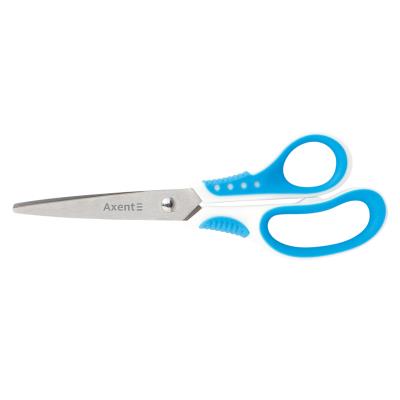 Ножницы Axent Shell 6304-02-A, 18 см, с прорезиненными ручками, бело-голубые