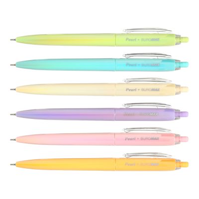 Ручка масляна автоматична PEARL, 0,7 мм, ассорті корпусів, сині чорнила