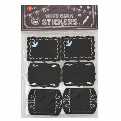 Крейдяний дерев'яний стікер Santi, 6шт/уп., 740821 (1/6) Крейдяний дерев'яний стікер Santi, 6шт/уп., 740821 (1/6)