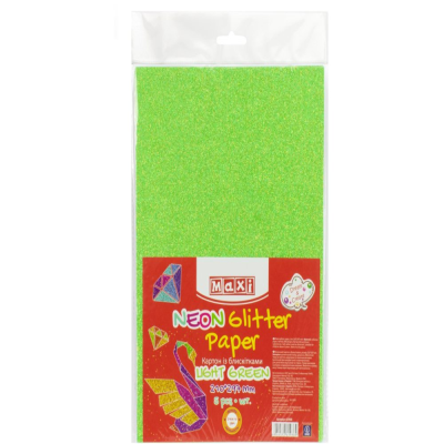 Картон з блискітками флуоресцентний 290±10 г/м 2. Формат A4 (21х29,7см), насичений м'ятний (1 шт)