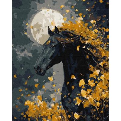Набір для розпису по номерах "Кінь і вітер з фарбами металік" 40х50см Набір для розпису по номерах "Кінь і вітер з фарбами металік" 40х50см