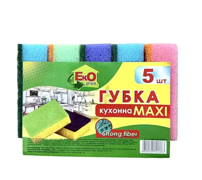 ГУБКА КУХОНА "МАКСІ" ТМ "EkO plus", 5 ШТ.