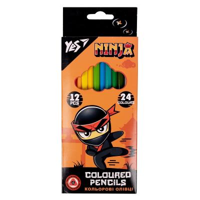 Цветные карандаши YES 12/24 кол. "Ninja" Цветные карандаши YES 12/24 кол. "Ninja"