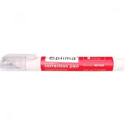 Коректор-ручка Optima, металевий кінчик, 8 мл, O45103